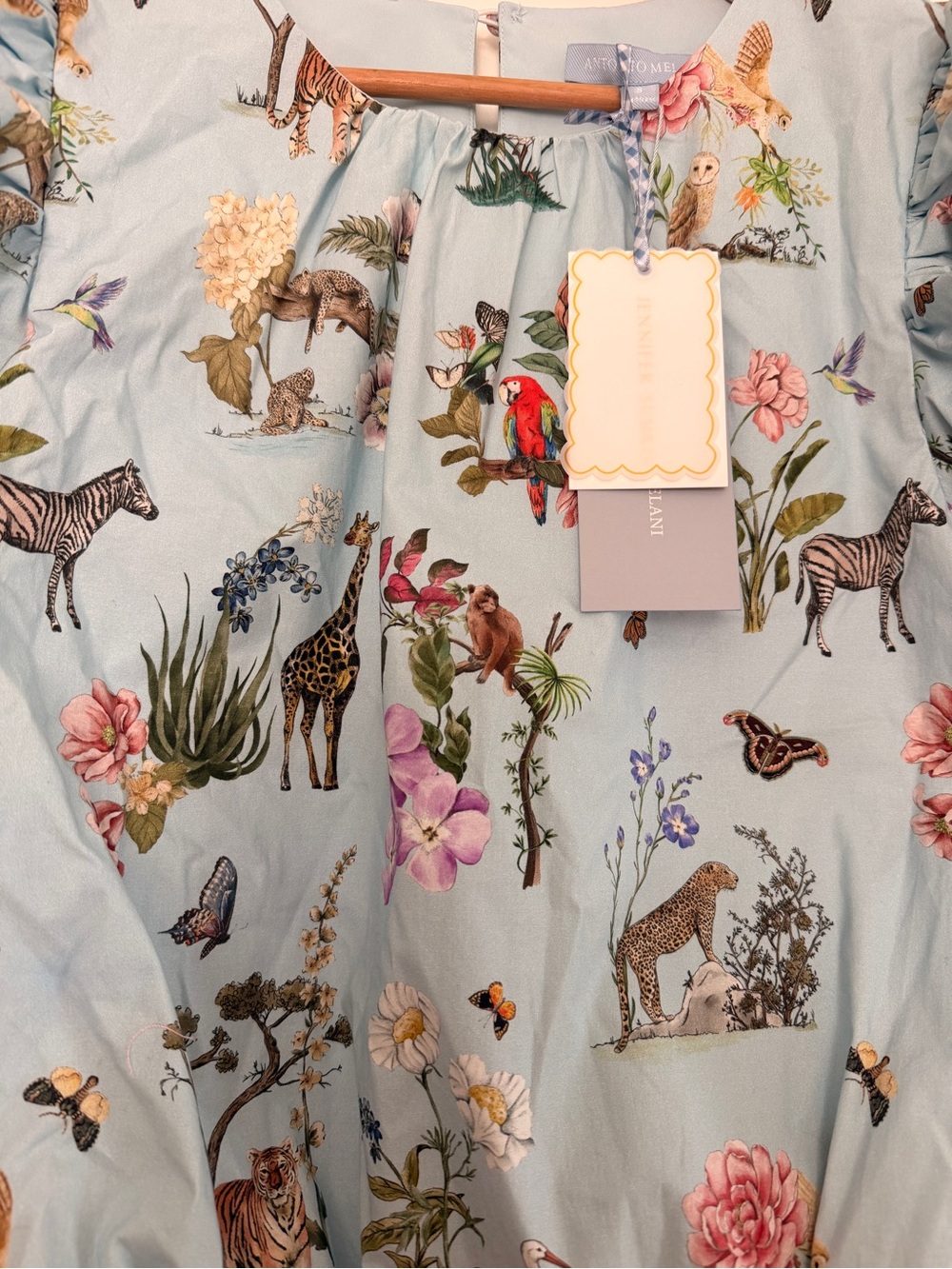 Antonio Melani Γ Jennifer Sumko Kip Floral Animal Print Puff Sleeve Top 8 NWT - Picture 3 of 7